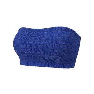 Isabel Marant blue silk bandeau crop top